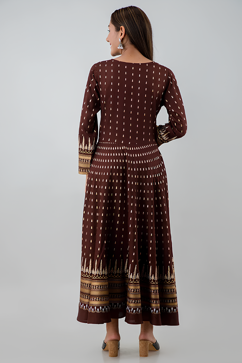 Ethnic Flared Maxi Dress