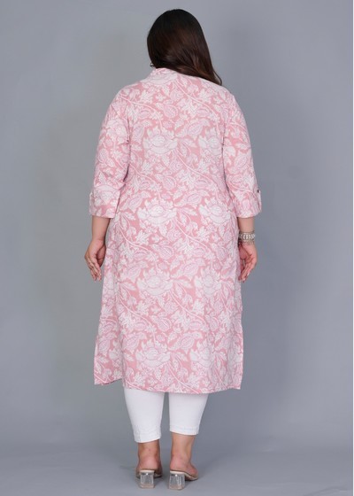 Plus Pink Floral Kurti
