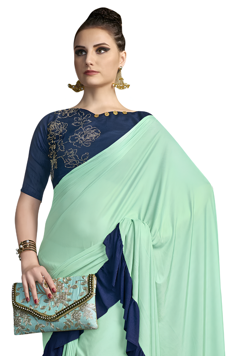 Green Ready to Wear Saree