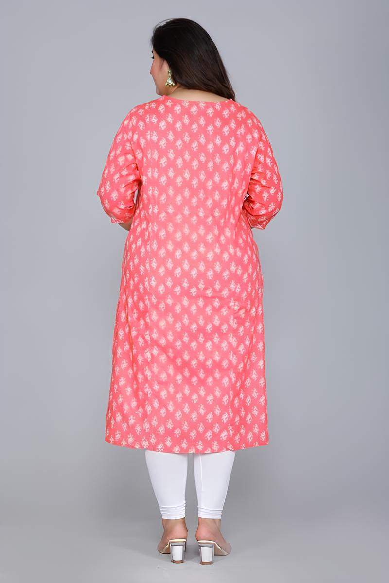 Plus Pink Printed Kurti