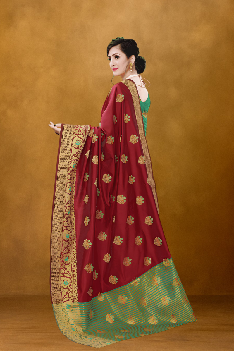 Elegant Red Silk Saree