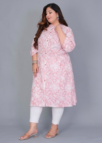 Plus Pink Floral Kurti