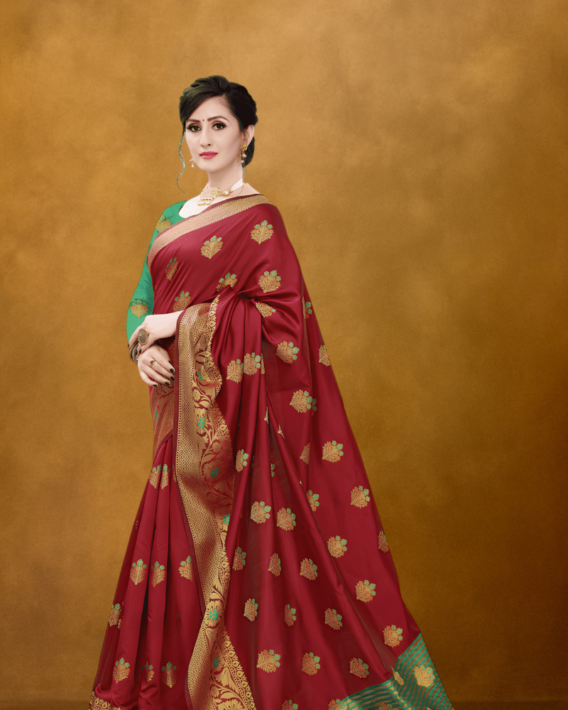 Elegant Red Silk Saree