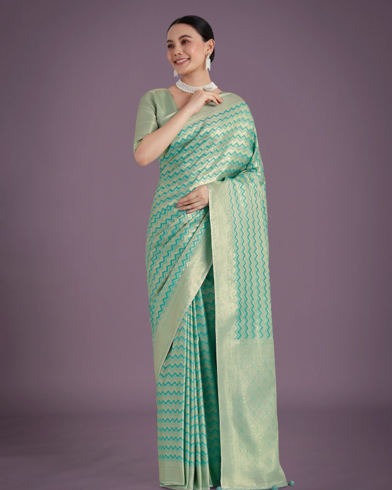 Elegant Green Silk Saree