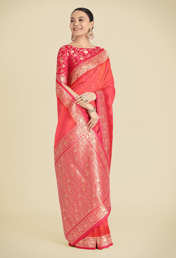 Saree with Golden Zari Work