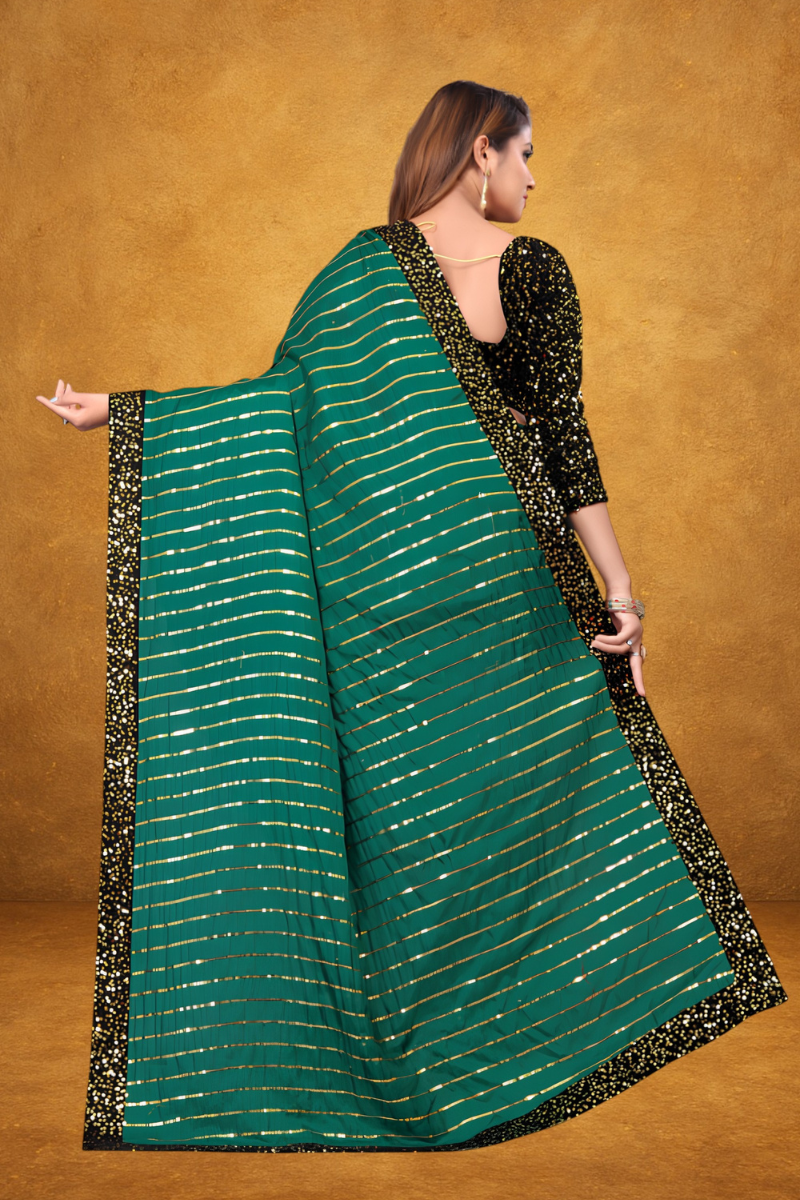 Elegant Green Designer Saree
