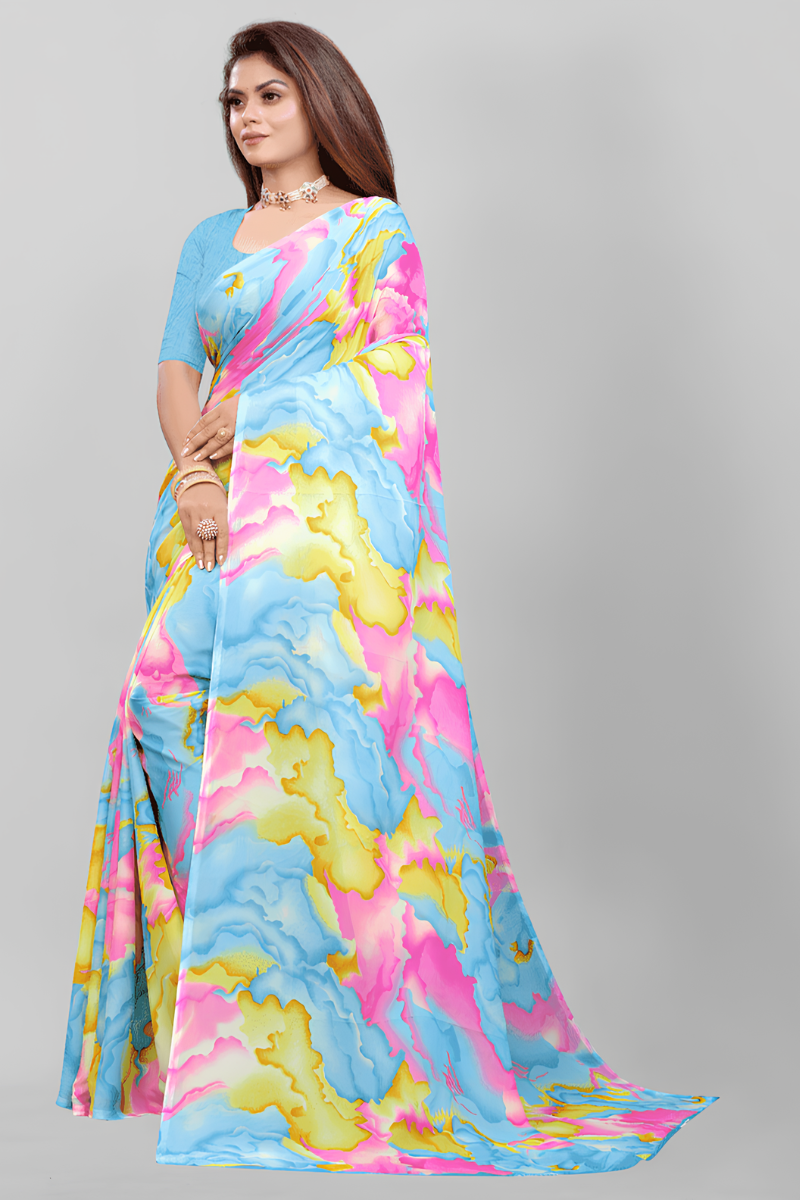 Multicolor Printed Saree