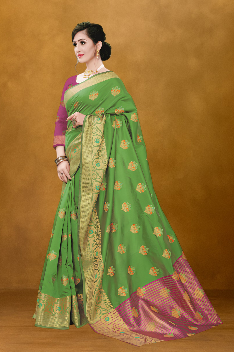 Elegant Green Silk Saree