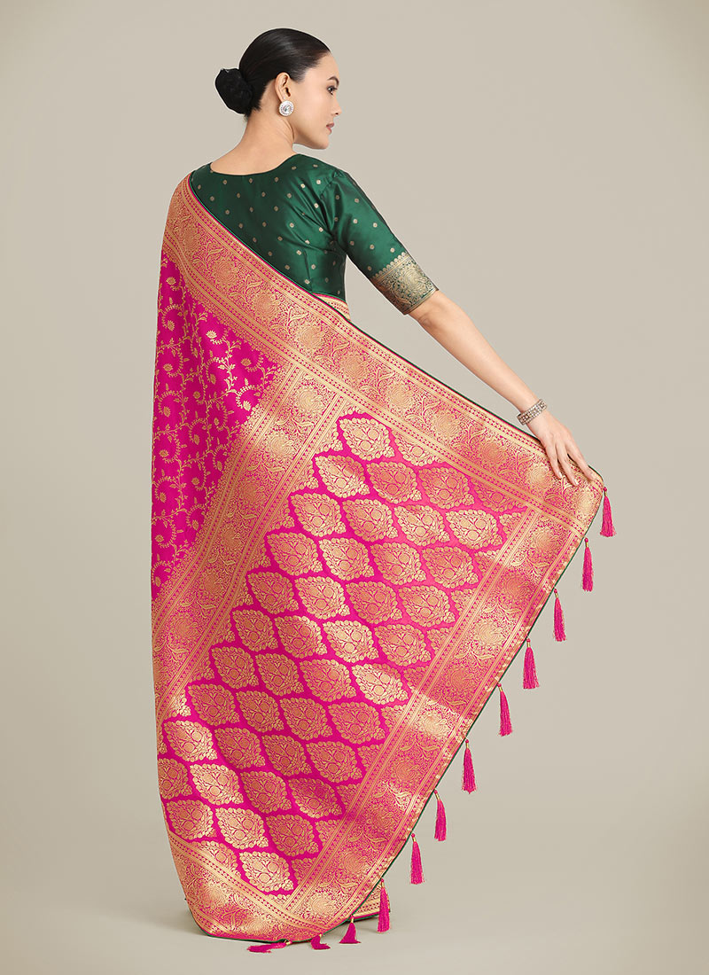 Pink Banarasi Silk Saree
