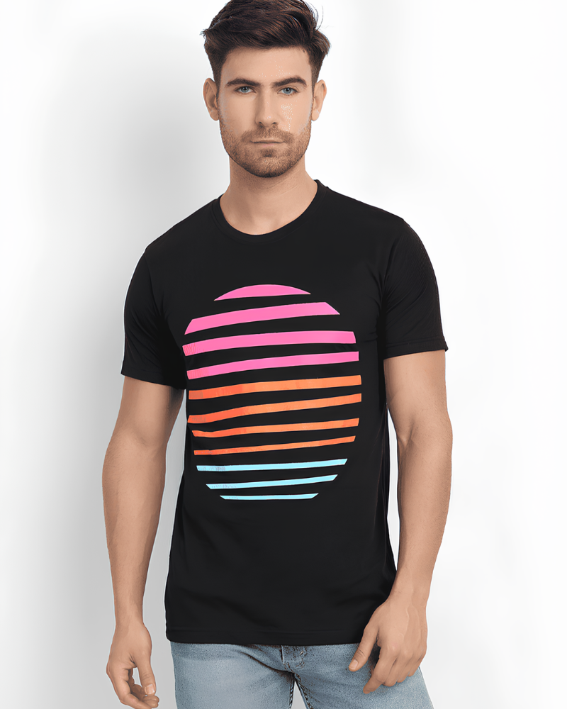 Men's Graphic Printed Black T-Shirt