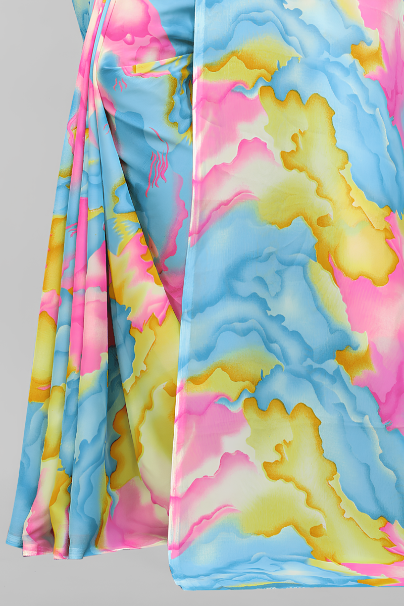 Multicolor Printed Saree