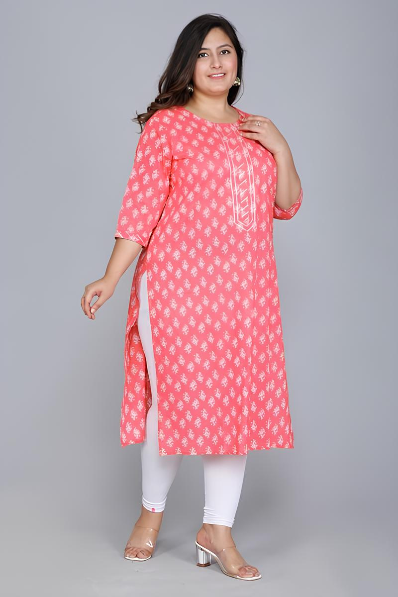 Plus Pink Printed Kurti