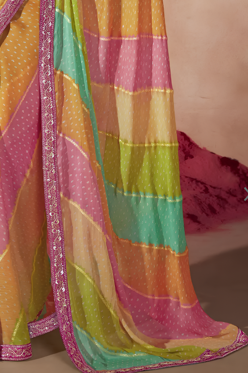 Multicolor Georgette Saree