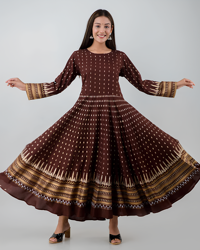 Ethnic Flared Maxi Dress