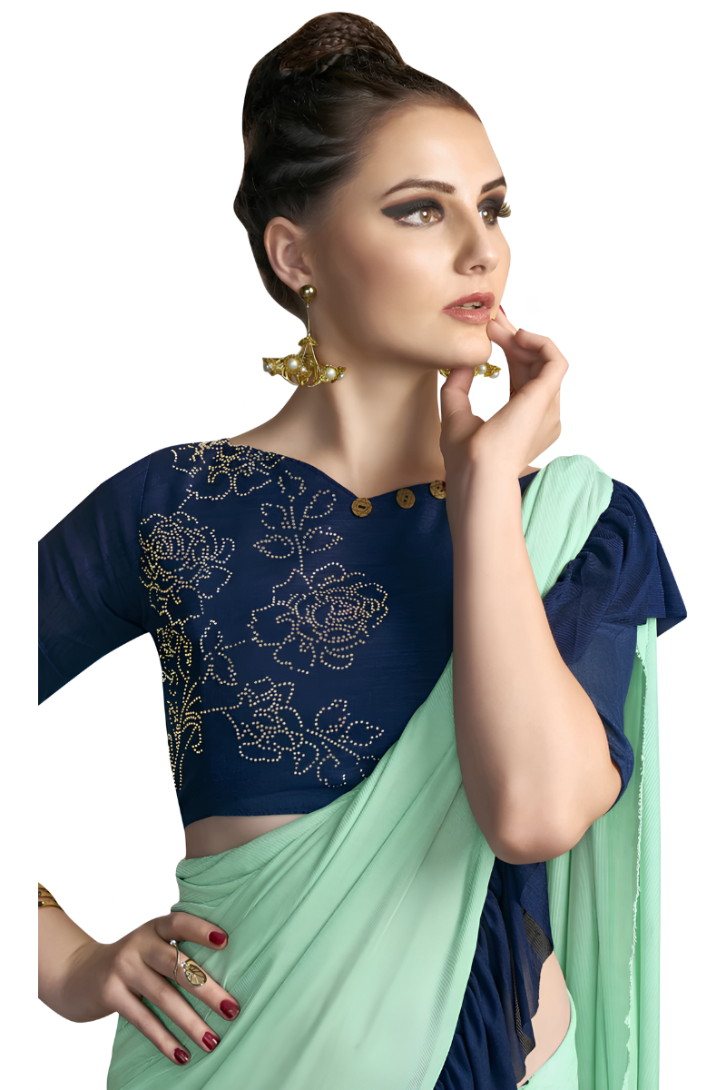 Green Ready to Wear Saree