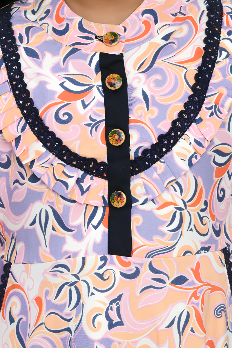 Floral Print Girl's Dress