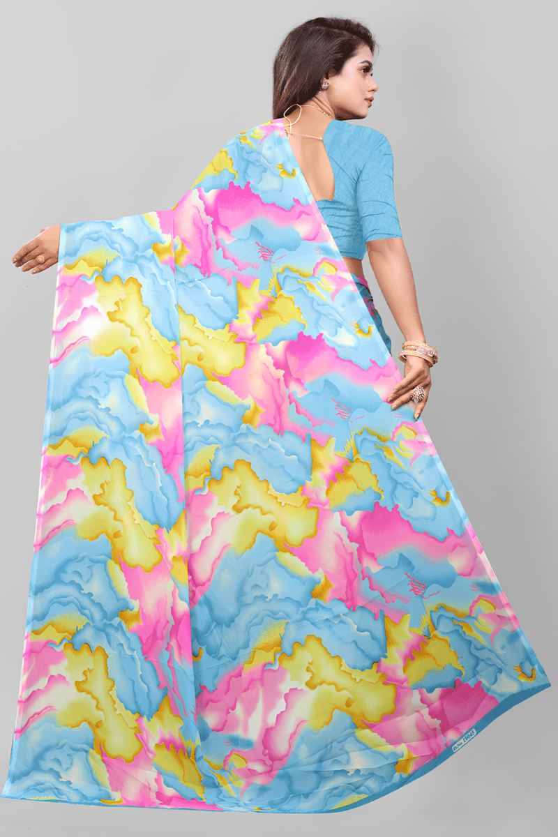 Multicolor Printed Saree