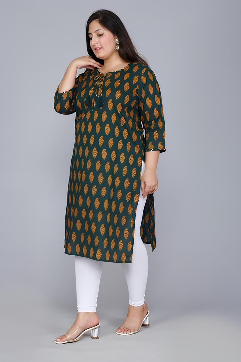 Green Printed Kurti