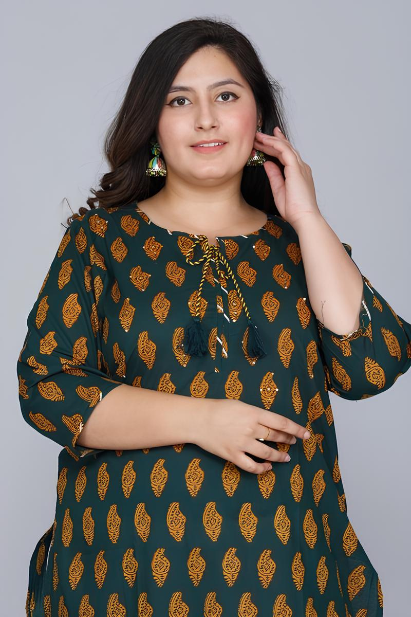 Green Printed Kurti