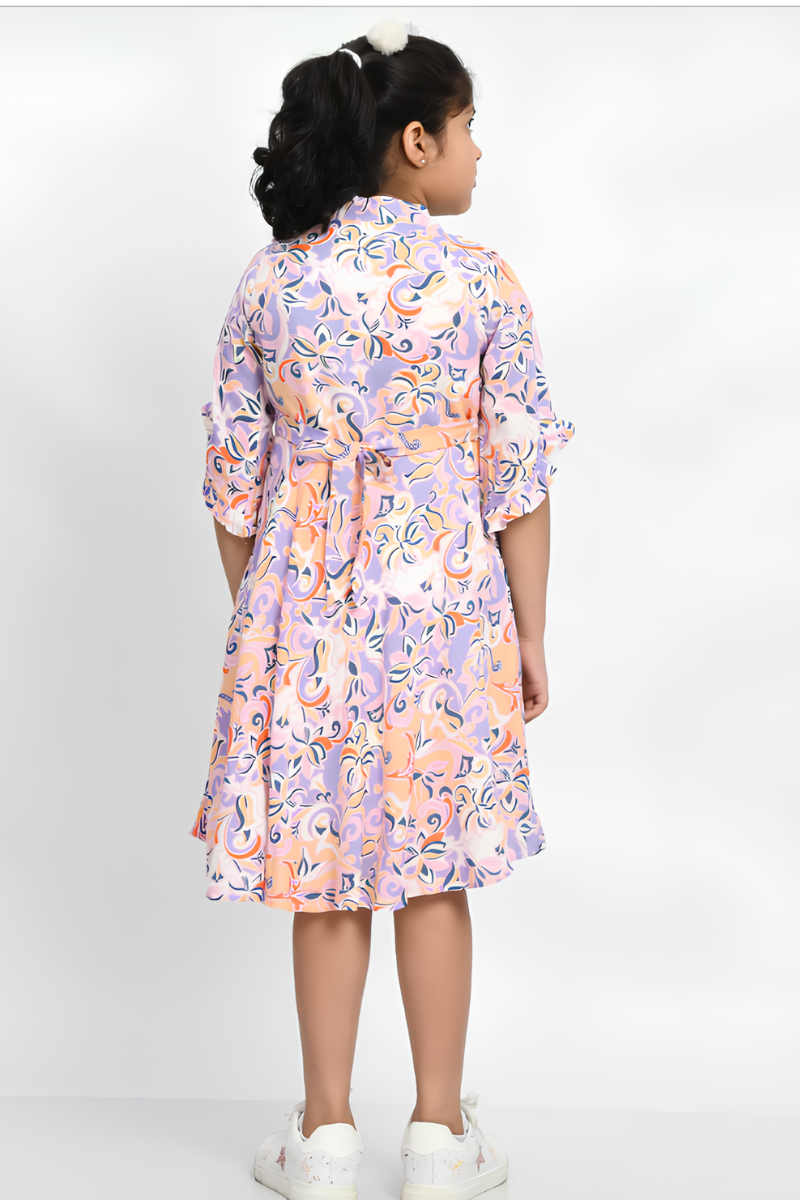 Floral Print Girl's Dress