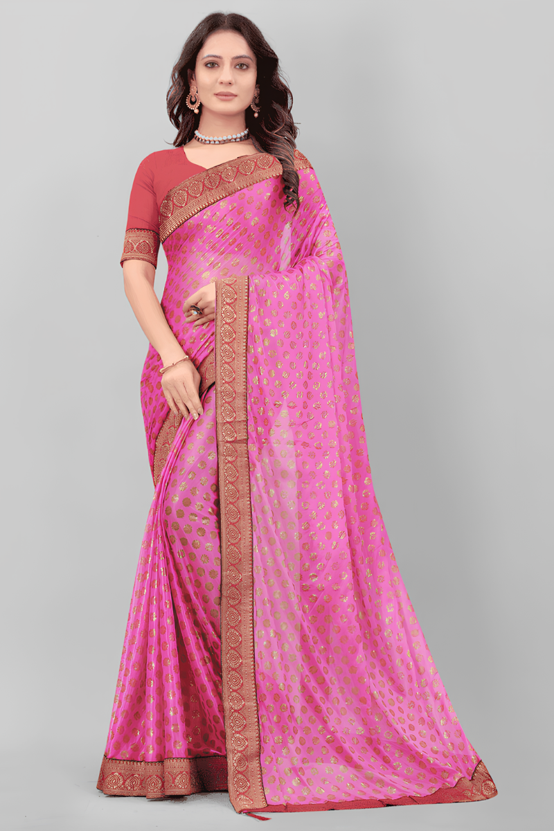 Pink Designer Saree