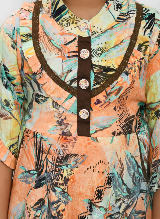 Floral Printed Girls' Dress