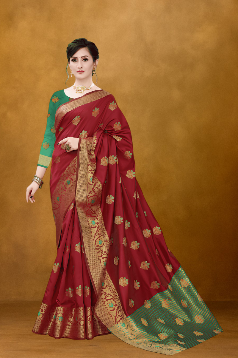 Elegant Red Silk Saree