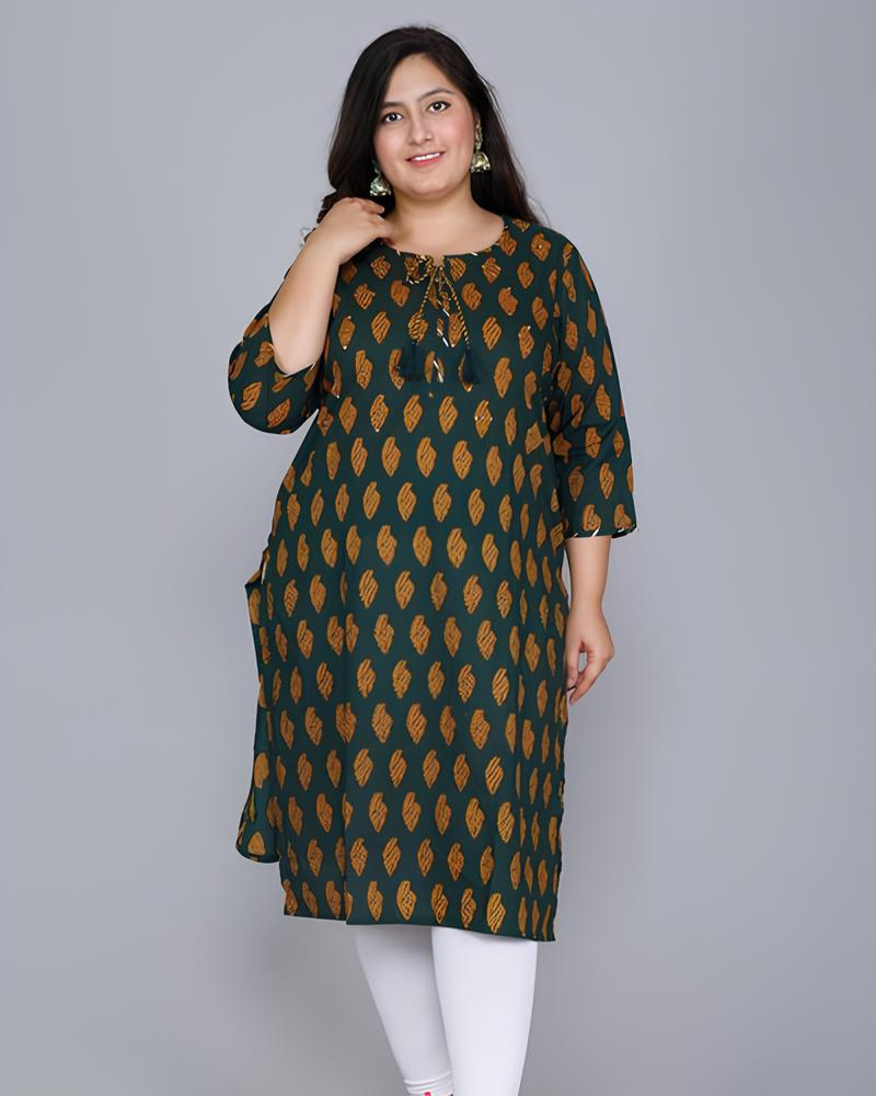 Green Printed Kurti