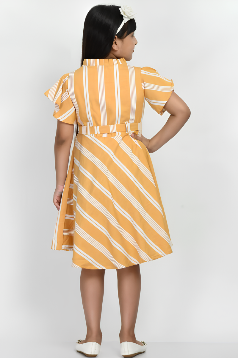 Girls' Yellow Striped Dress