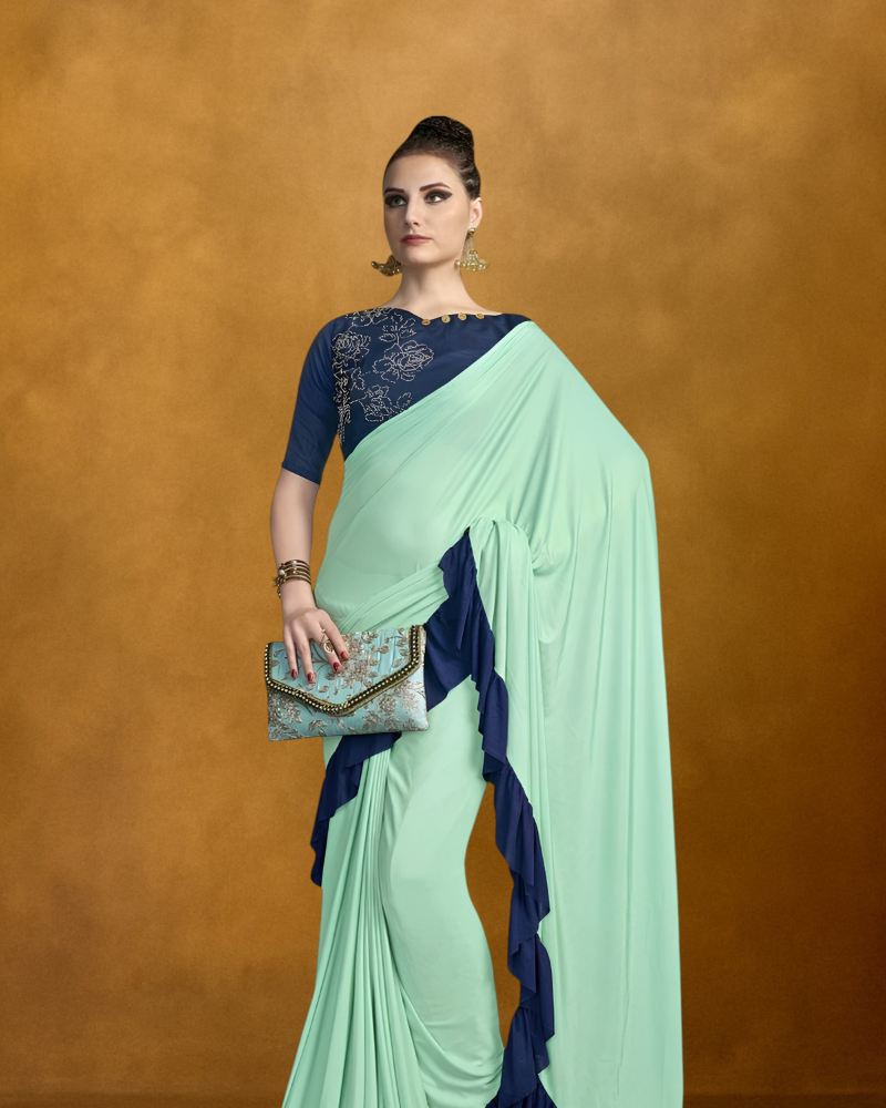 Green Ready to Wear Saree