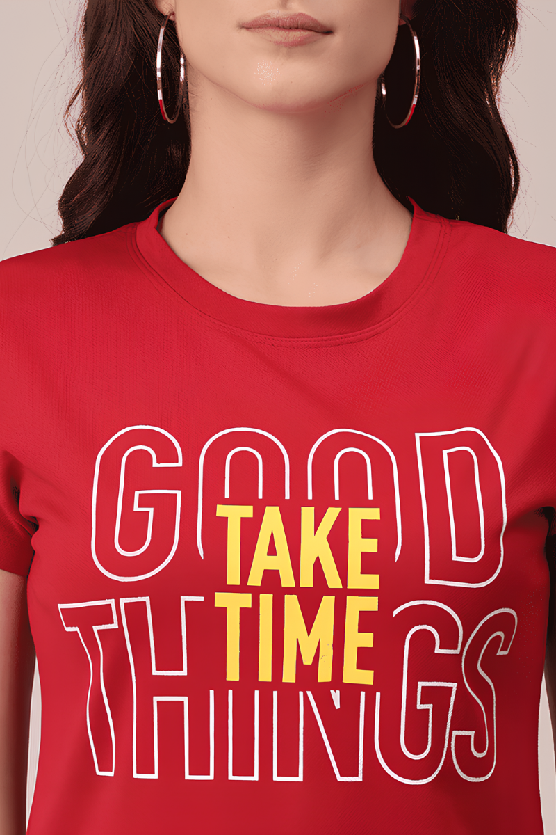 Women's Red Graphic Tee