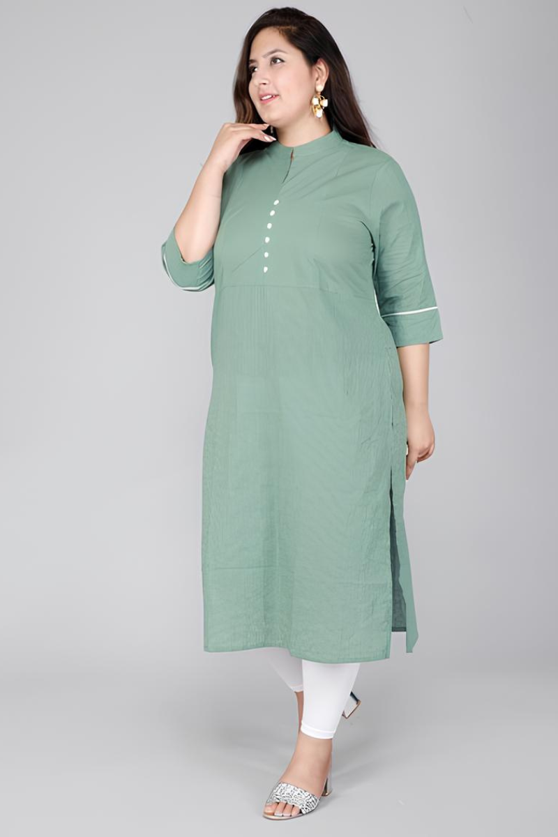Plus Green Straight Kurti