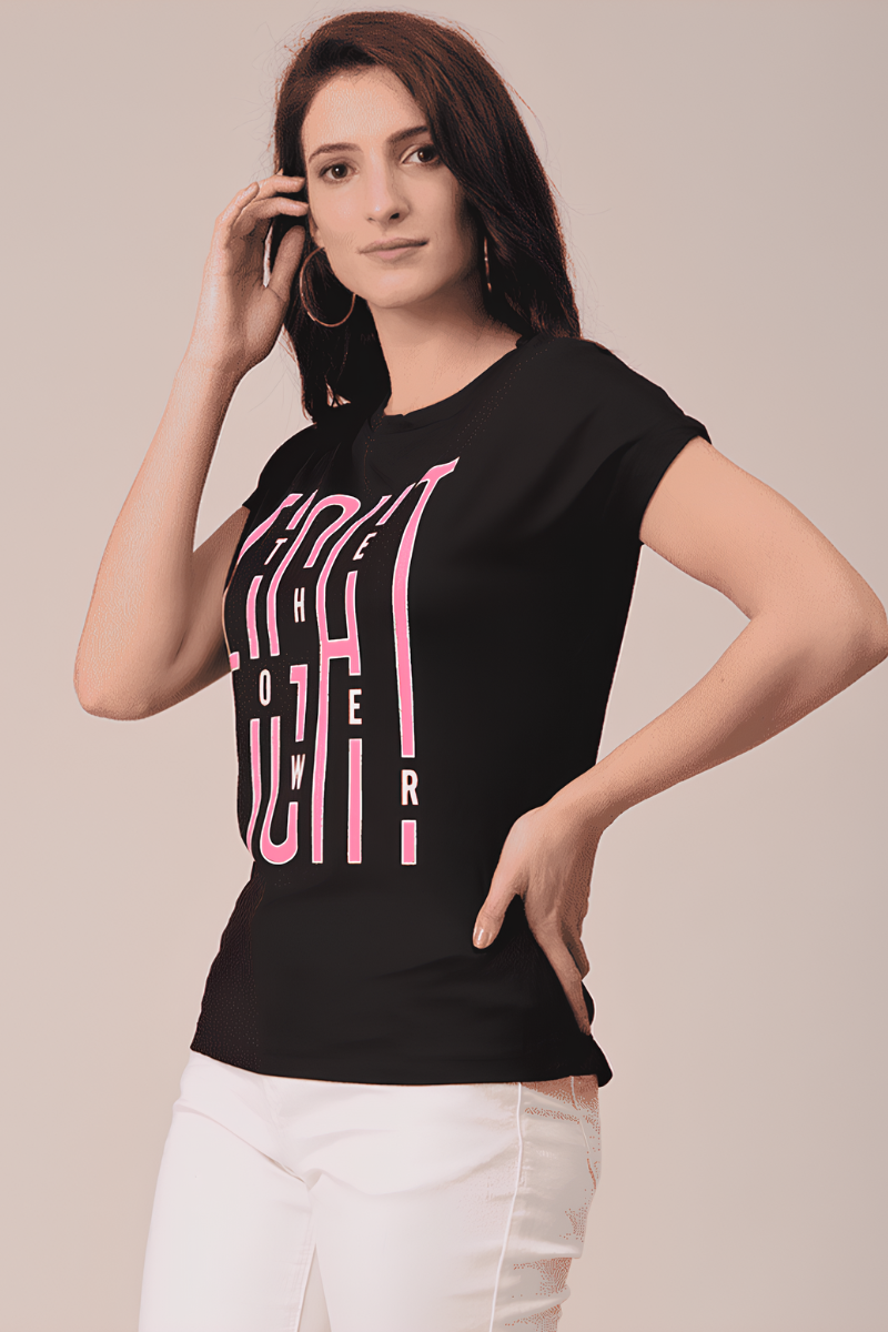 Women's Graphic Black T-Shirt