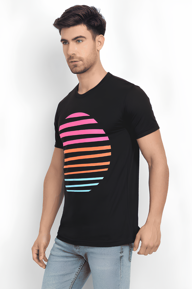 Men's Graphic Printed Black T-Shirt