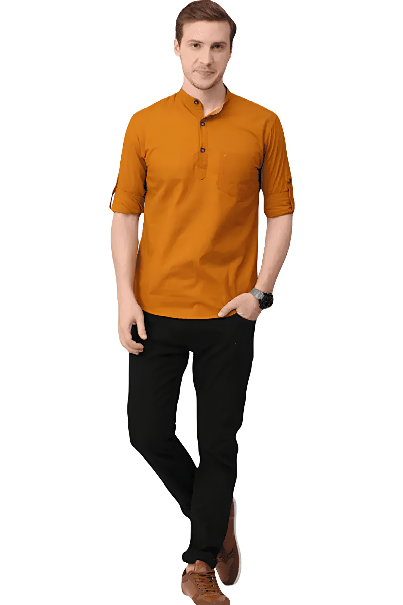 Men's Mandarin Collar Casual Shirt