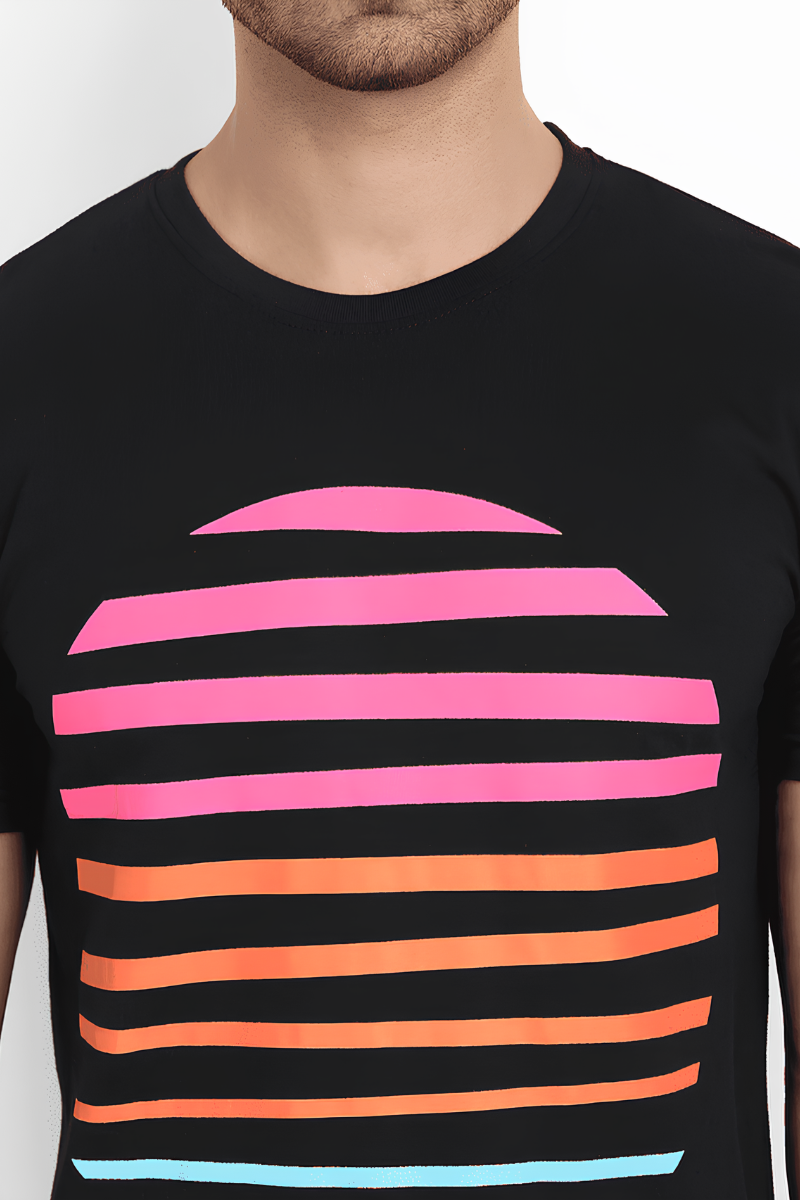 Men's Graphic Printed Black T-Shirt