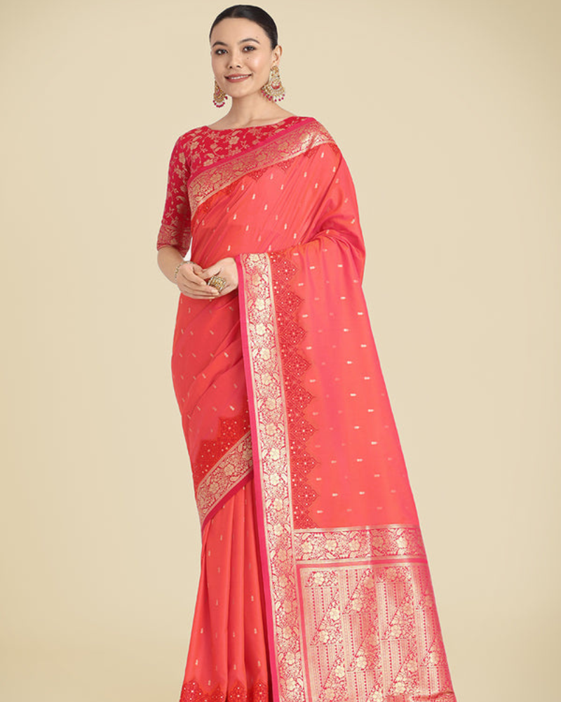 Saree with Golden Zari Work