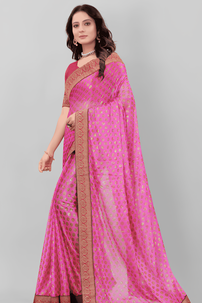 Pink Designer Saree