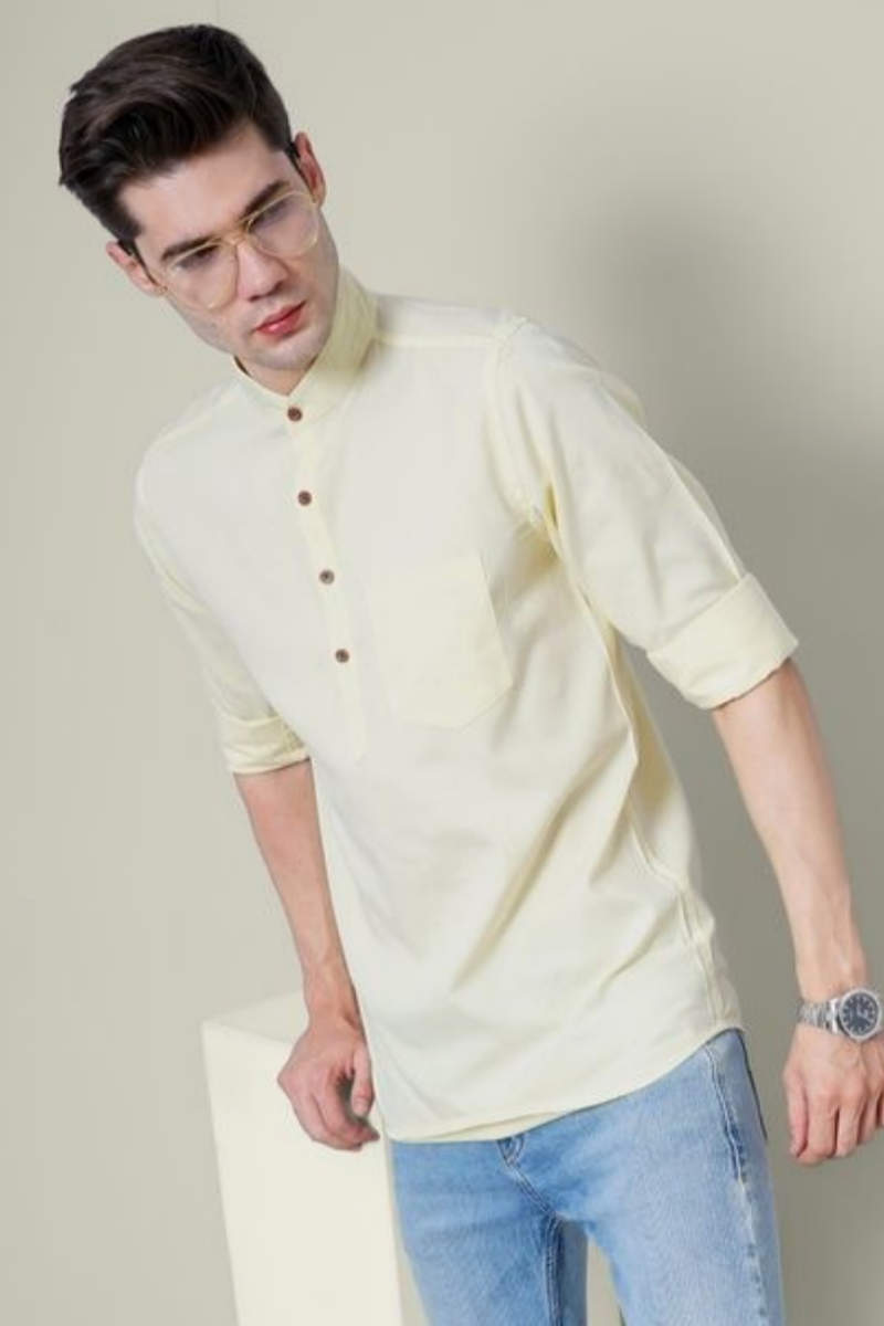 Men's Mandarin Collar Casual Shirt