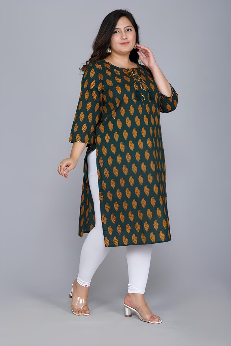 Green Printed Kurti