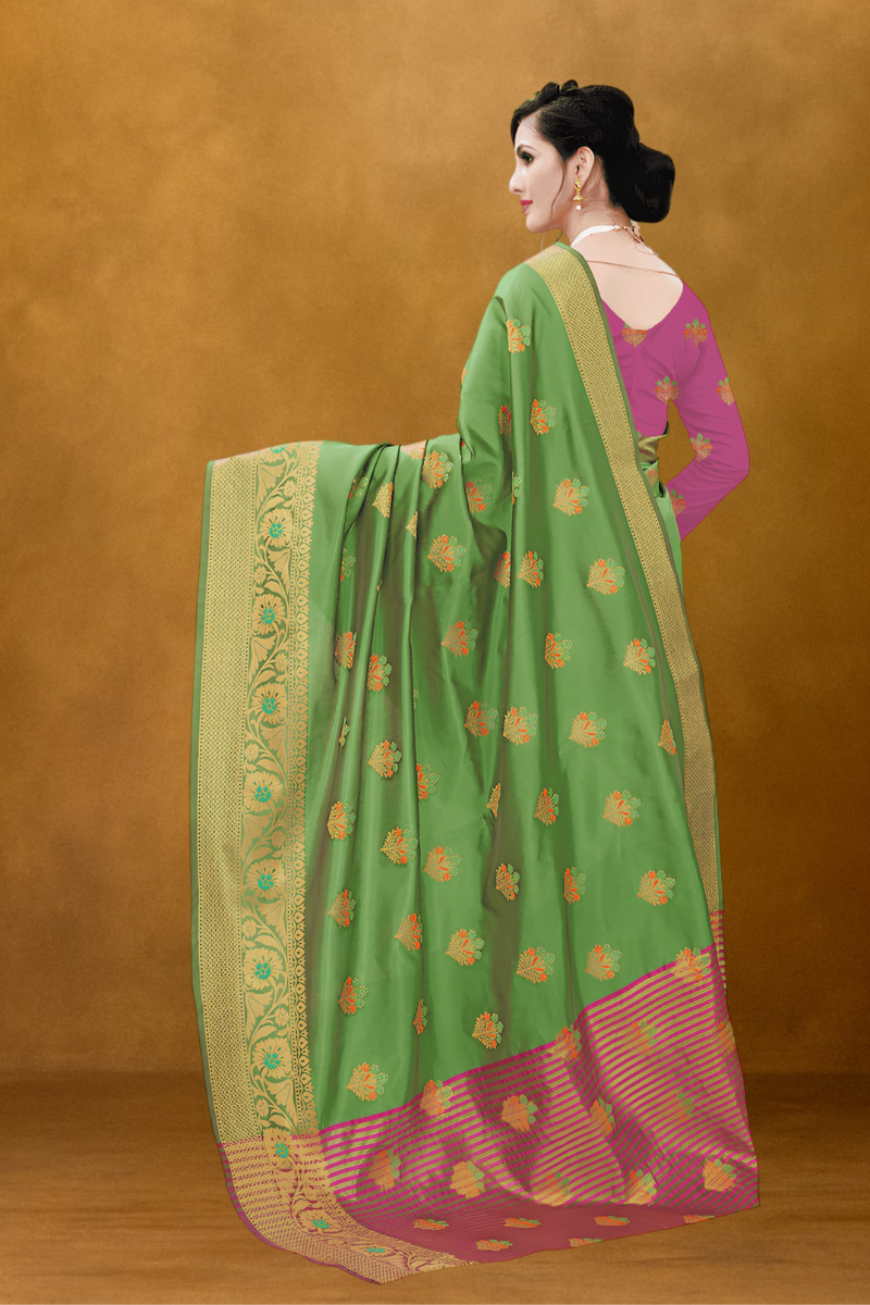 Elegant Green Silk Saree