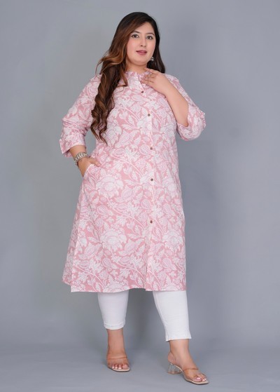 Plus Pink Floral Kurti