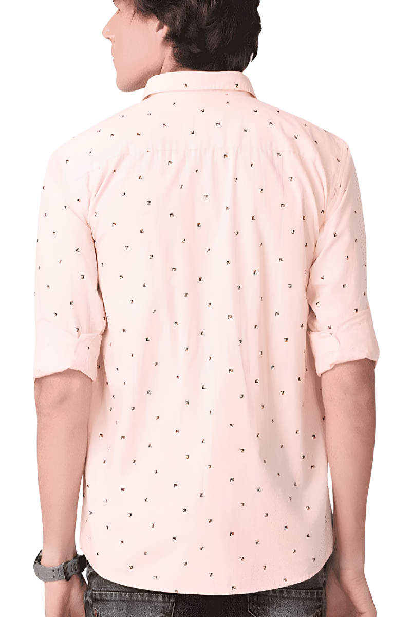 Men’s Light Pink Printed Shirt
