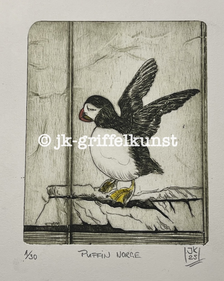 Originalradierung Puffin Norge