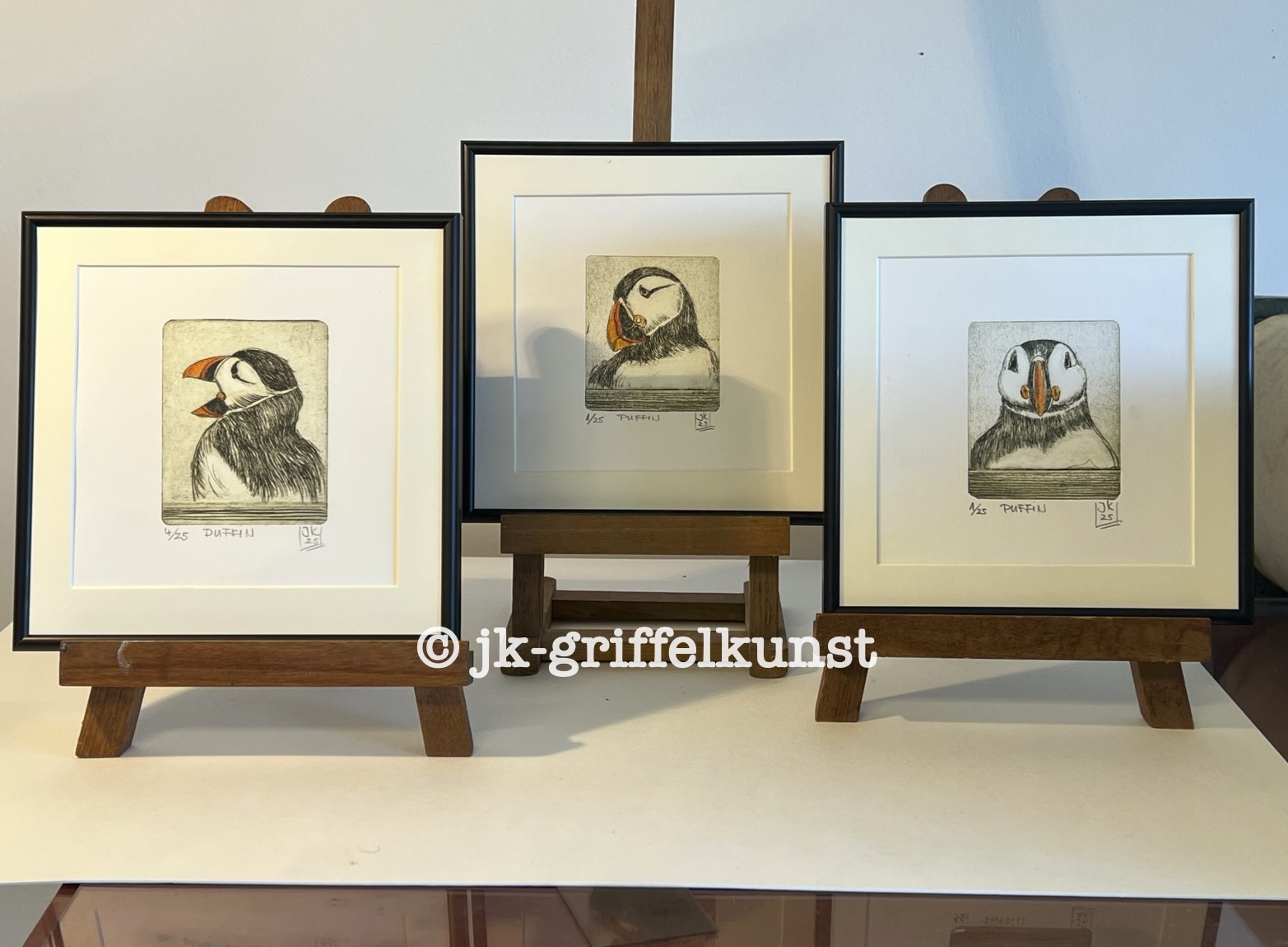 Originaradierung Puffin (Papageientaucher) B