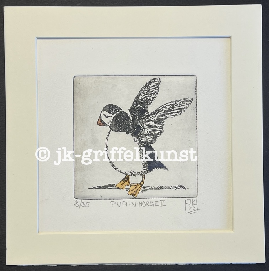 Originalradierung  Puffin Norge ll