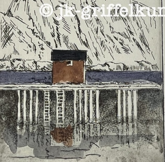 Originalradierung Insel Værøya