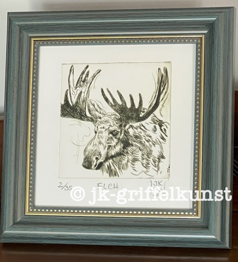 Originalradierung Elch