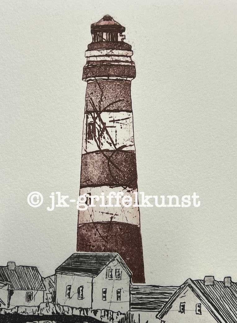 Originalradierung Slettnes Fyr Norge