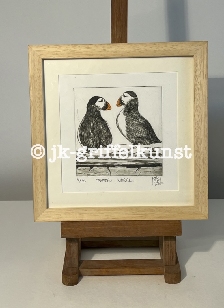 Originaradierung Puffin Papageientaucher